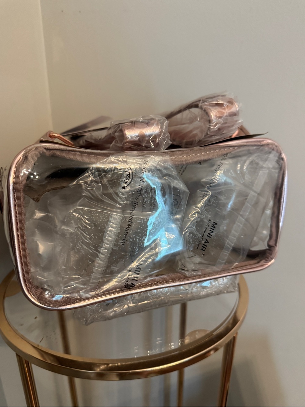 Loungefly Branded Clear Mini Rose Gold Floral Backpack - Picture 5 of 5